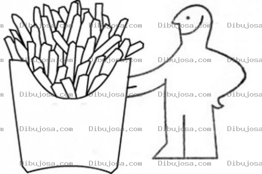 Dibujo para colorear Papas Fritas Gigantes Para Pintar Y Colorear Dibujo De Papasfritas Extra Grandes