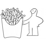 Dibujo para colorear Papas Fritas Gigantes Para Pintar Y Colorear Dibujo De Papasfritas Extra Grandes