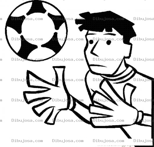 Dibujo para colorear Dibujo De Un Portero De Futbol Atrapando La Pelota Para Pintar Y Colorear