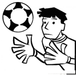 Dibujo para colorear Dibujo De Un Portero De Futbol Atrapando La Pelota Para Pintar Y Colorear