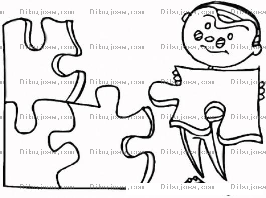 Dibujo para colorear Rompecabezas Gigantes Dibujo D Eun Hombre Armando Un Rompecabeza De 4 Piezas Para Pintar Y Colorear
