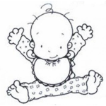 Dibujo para colorear Dibujo De Bebe Con Pijama Y Babero Para Pintar Y Colorear
