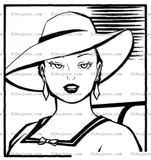 Dibujo para colorear Mujer Elgante Para Colorear