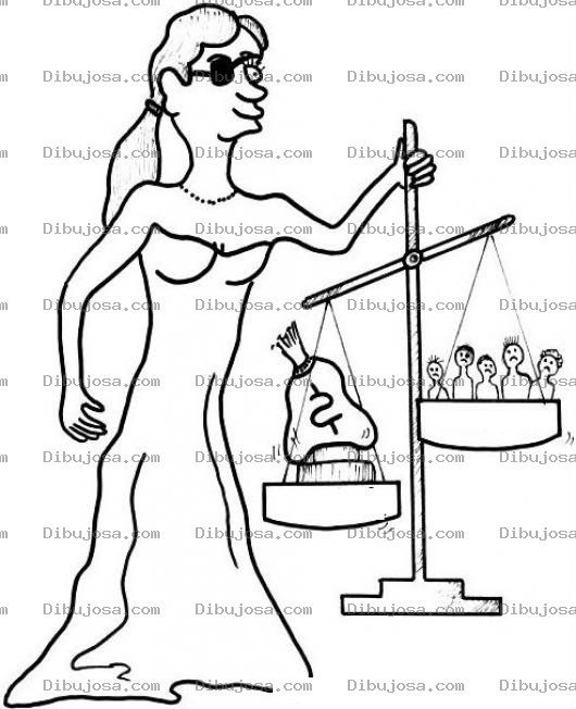 Dibujo para colorear Justicia Corrupta Para Colorear Mujer De La Justicia Mafiosa Sobornada Y Vendida A La Corrupcion para pintar el soborno