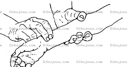 Dibujo para colorear Dibujo De Como Tomar El Pulso Con Los Dedos En La Muneca Para Colorear