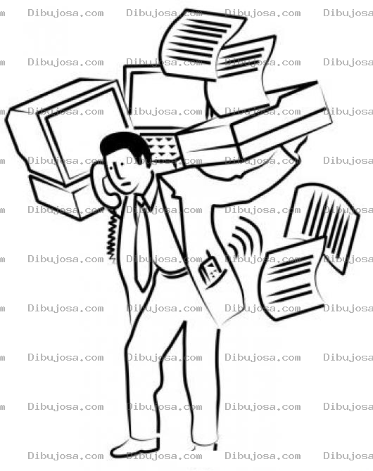 Dibujo para colorear Empleado Sobrecargado Dibujo De Un Empleado Llevando Trabajo A Casa Para Pintar Y Colorear Estres Y Exceso De Trabajo