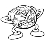 Dibujo para colorear Dibujo De El Mundo Con Dolor De Cabeza Para Pintar Y Colorear