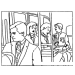 Dibujo para colorear Dibujo De Personas Viajando En Bus Para Pintar Y Colorear