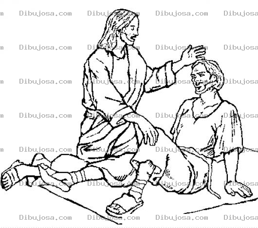 Dibujo para colorear Dibujo De Jesus Sanando Al Paralitico Para Pintar Y Colorear