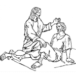 Dibujo para colorear Dibujo De Jesus Sanando Al Paralitico Para Pintar Y Colorear