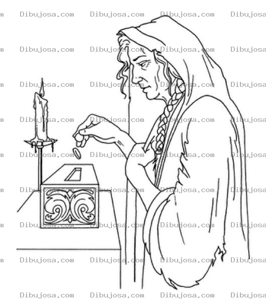 Dibujo para colorear La Ofrenda De La Viejita Para Pintar Y Colorear