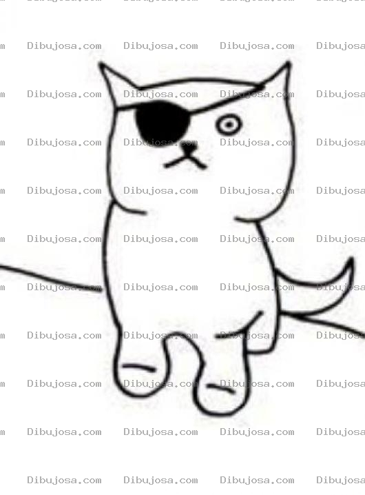 Dibujo para colorear Gato Pirata Dibujo De Un Gatito Pirata Para Pintar Y Colorear A Un Gatopirata