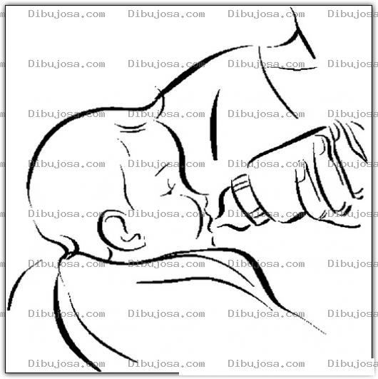 Dibujo para colorear Colorear Bebe tomando biberon