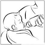 Dibujo para colorear Colorear Bebe tomando biberon