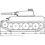 Dibujo para colorear Tanque De Guerra Con Dimensiones Para Colorear