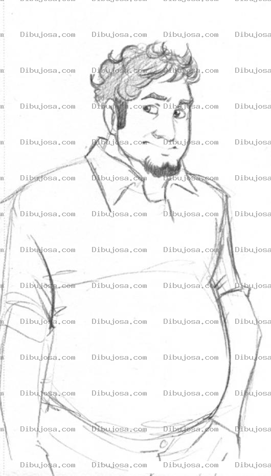 Dibujo para colorear Dibujo De Joven Gordo Para Pintar Y Colorear Hombre Panzon