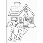 Dibujo para colorear Pintar la casa de Barney