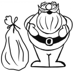 Dibujo para colorear Santaclaus Riendose A Carcajadas Para Colorear