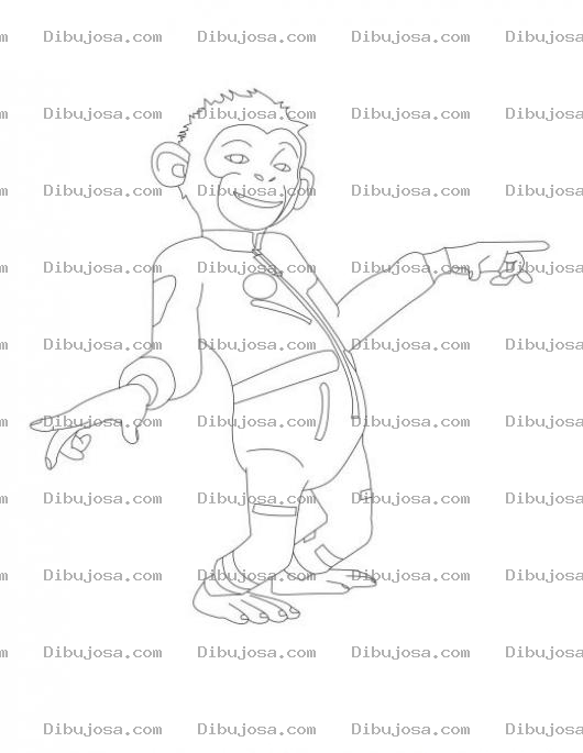 Dibujo para colorear Dibujo De Mono Regetonero Para Pintar Y Colorear Mico Rapero