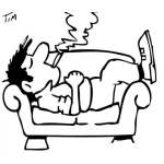 Dibujo para colorear Fumador Acostado Dibujo De Un Hombre Fumando En Un Sofa Para Pintar Y Colorear