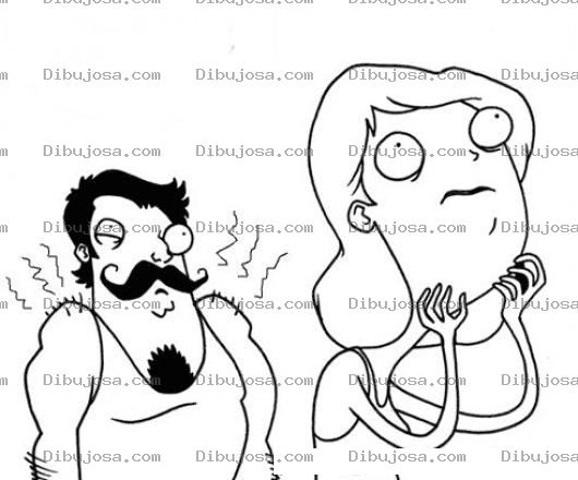 Dibujo para colorear Dibujo De Mujer Desesperada De Un Marido Borracho Sucio Y Machista Para Pintar Y Colorear