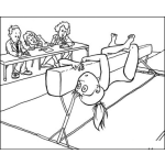 Dibujo para colorear Equivocacion De Una Gimnasta Dibujo De Una Gimansta Equivocandose En Una Competencia Olimpica Ante Los Jueces Para Pintar Y Colorear