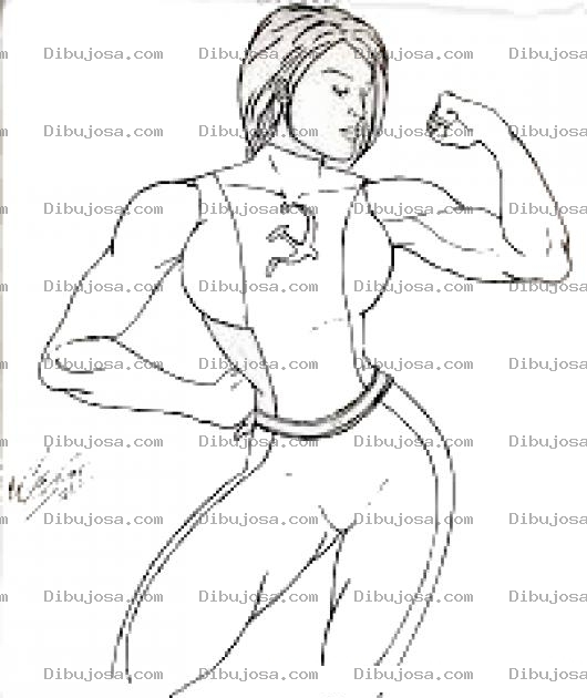 Dibujo para colorear Colorear Mujer Rusa Musculosa