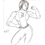 Dibujo para colorear Colorear Mujer Rusa Musculosa