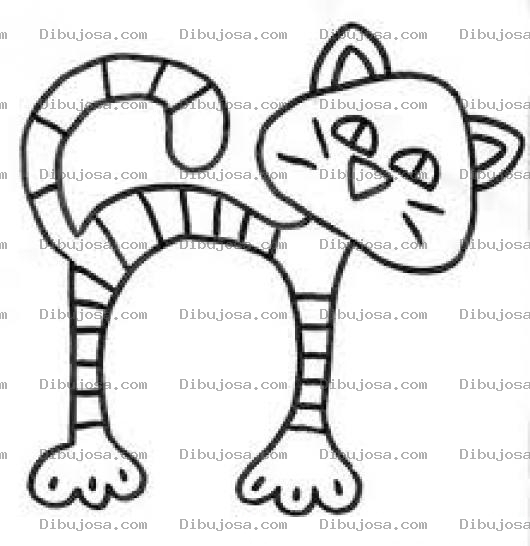 Dibujo para colorear Gato Arqueado Para Colorear