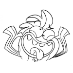 Dibujo para colorear Pescado Gallo Sacando La Lengua Dibujo De Gallo Pescado Con Cara De Burla Para Pintar Y Colorear