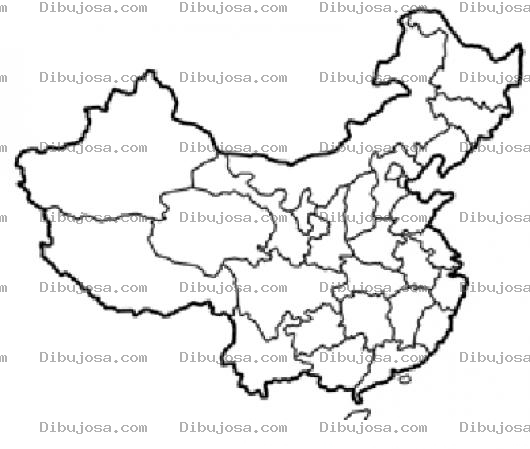 Dibujo para colorear Mapadechina Dibujo Del Mapa De China Para Pintar Y Colorear