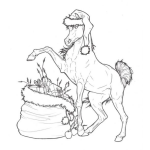Dibujo para colorear Caballo Navideno Para Pintar Y Colorear Dibujo De Un Caballo Con Regalos De Navidad