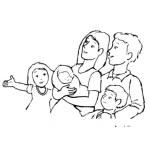 Dibujo para colorear Familia Integrada Dibujo De Una Familia De 5 Integrantes Para Pintar Y Colorear Papas Con Tres Hijos