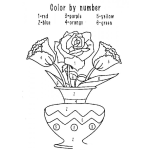 Dibujo para colorear Colorear Por Numeros En Ingles Florero De 6 Colores Con Colores Traducidos 1rojo 2azul 3morado 4naranja 5amarillo Y 6verde