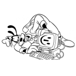 Dibujo para colorear Dibujo De Gufy Chateando En Un A Computadora Para Pintar Y Colorear Emoticon (-: De Carita Feliz :-)