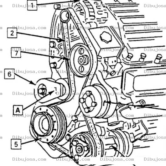 Dibujo para colorear Dibujo De Fajas De Motor Para Pintar Y Colorear Motor De Carro