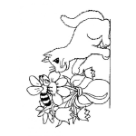 Dibujo para colorear Dibujo De Gato Con Abeja Para Pintar Y Colorear