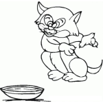 Dibujo para colorear Gato Hambriento Dibujo De Gato Sin Comida Para Pintar Y Colorear