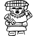 Dibujo para colorear Dibujo Maya De Un Nina Maya Con Un Muneco Para Pintar Y Colorear Dibujo Aztecamaya Mayaazteca Del Baktun13