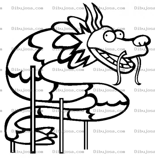 Dibujo para colorear Dibujo De Dragon Chino Marioneta Para Pintar Y Colorear