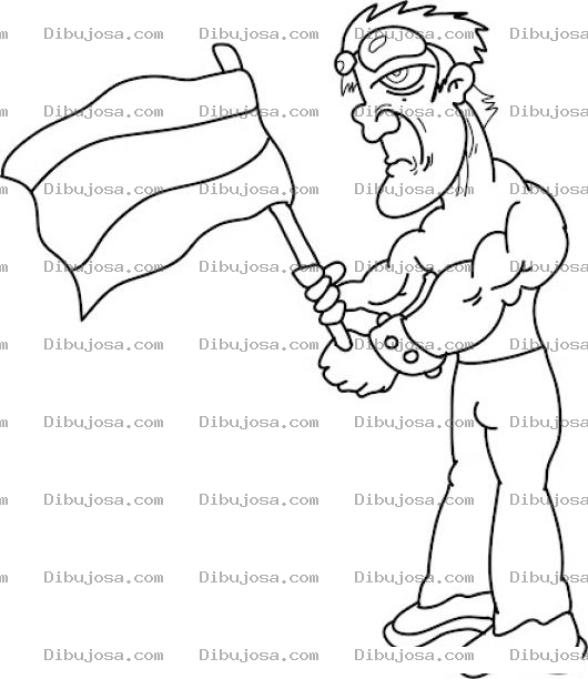 Dibujo para colorear Banderadeargentina Dibujo De Un Argentino Musculoso Con Una Bandera De Argentina Para Pintar Y Colorear Banderaargentina