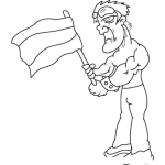 Dibujo para colorear Banderadeargentina Dibujo De Un Argentino Musculoso Con Una Bandera De Argentina Para Pintar Y Colorear Banderaargentina