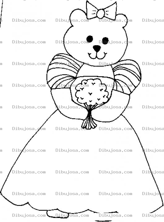 Dibujo para colorear Osita Quinceanera Para Pintar Y Colorear Dibujo De Osa Con Vestido De 15 Anos