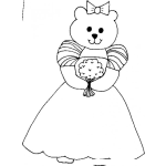 Dibujo para colorear Osita Quinceanera Para Pintar Y Colorear Dibujo De Osa Con Vestido De 15 Anos
