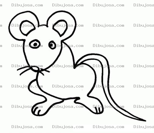 Dibujo para colorear Raton Sin Brazos Para Pintar Y Colorear