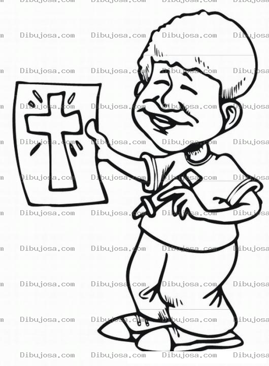 Dibujo para colorear Dibujo De La Cruz De Jesus Para Pintar Y Colorear Nino Dibujando La Cruz De Cristo