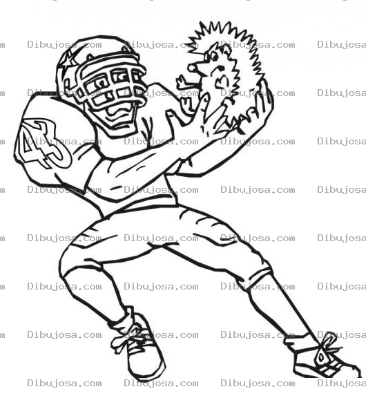 Dibujo para colorear Dibujo De Un Jugador De Futbol Americano Con Un Puercoespin En Las Manos Para Pintar Y Colorear