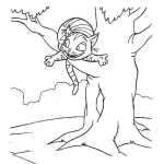 Dibujo para colorear Dibujo De Gatito Subido En Un Arbol Para Pintar Y Colorear Gato En Arbolito