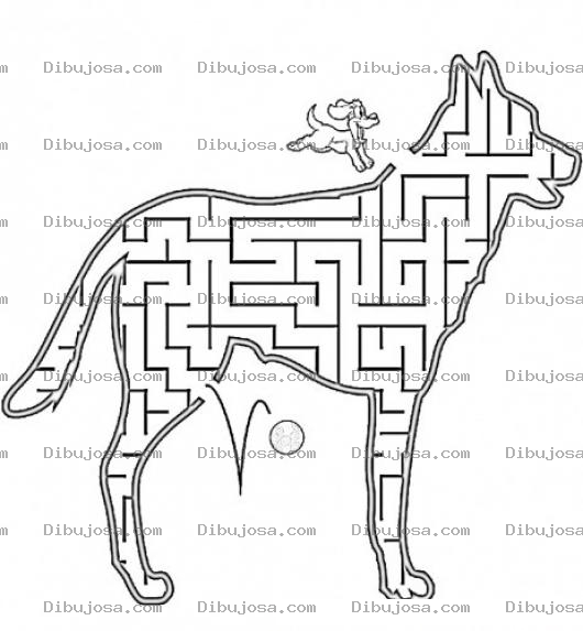 Dibujo para colorear Juego De Laberinto Ayuda Al Perrito A Llegar A Su Pelota Dibujo De Juego Imprimible Para Jugar En Papel