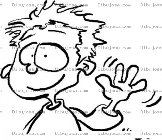 Dibujo para colorear Dibujo De Un Saludo De Lejos Para Pintar Y Colorear A Un Chico De 4 Dedos